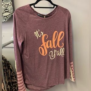 Long sleeve purple, see photo for detail on sleeves